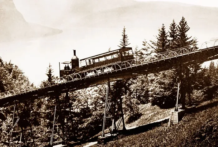 Framed Print : Rigi Railway near Lucerne, Victorian period Framed Print : Rigi Railway near Lucerne, Victorian period