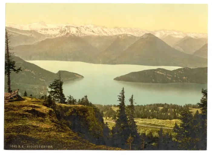 Framed Print : Rigi Rothhorn, view of Vitznau and the Alps, Rigi, Switzerla Framed Print : Rigi Rothhorn, view of Vitznau and the Alps, Rigi, Switzerla