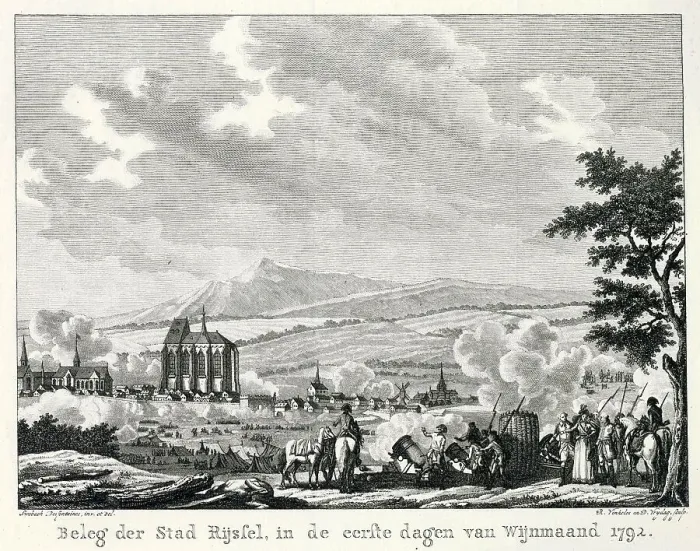 Framed Print : RIJSFEL besieged by the French revolutionary force Date: 22 September 1792 Framed Print : RIJSFEL besieged by the French revolutionary force Date: 22 September 1792