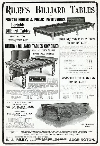 Rileys Billiard Tables, available for private houses