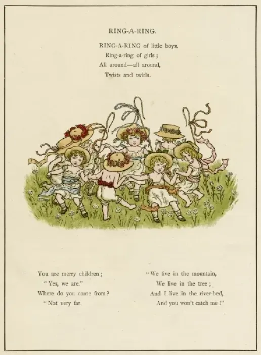 Framed Print : Ring-a-RIng -- children dancing Framed Print : Ring-a-RIng -- children dancing