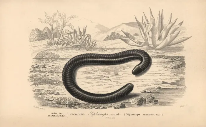Framed Print : Ringed caecilian, Siphonops annulatus Framed Print : Ringed caecilian, Siphonops annulatus