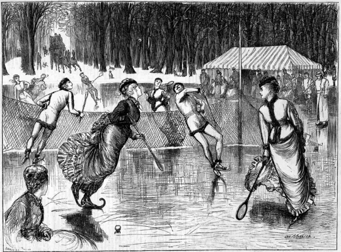 Framed Print : Rink Tennis 1875 Framed Print : Rink Tennis 1875