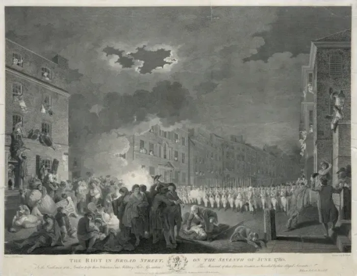 Framed Print : The riot in Broad street, on the seventh of June 1780 Framed Print : The riot in Broad street, on the seventh of June 1780