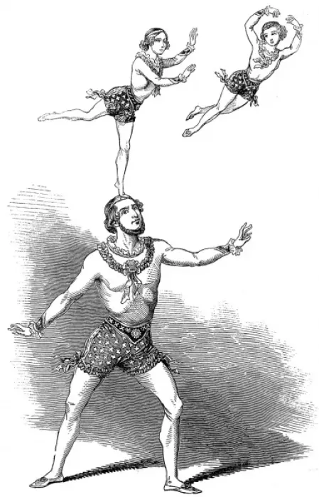 Framed Print : The Risley Family Acrobats, London, 1846 Framed Print : The Risley Family Acrobats, London, 1846