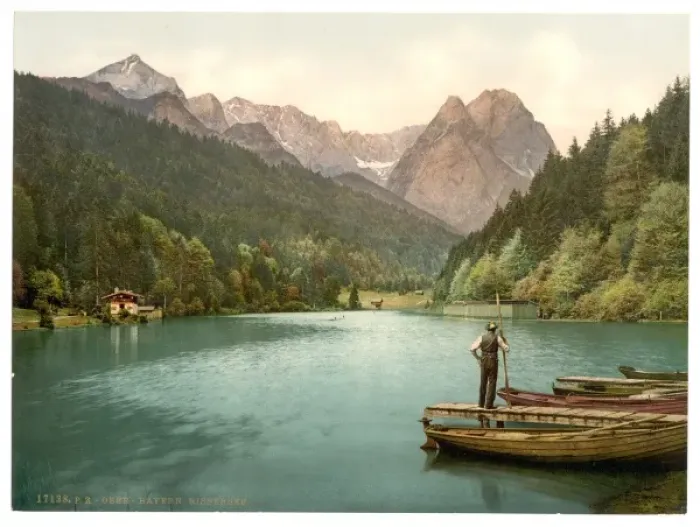 Framed Print : Rissersee, general view, Upper Bavaria, Germany Framed Print : Rissersee, general view, Upper Bavaria, Germany