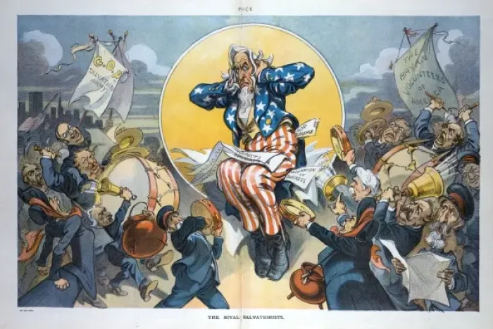 Framed Print : The rival salvationists Framed Print : The rival salvationists