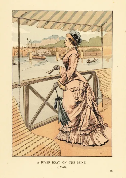 Framed Print : A river boat on the Seine, 1878