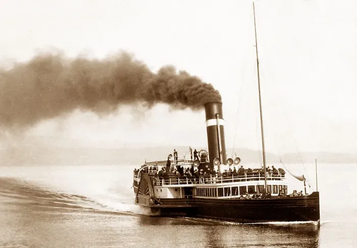 Framed Print : River Clyde paddle steamer Victorian period Framed Print : River Clyde paddle steamer Victorian period
