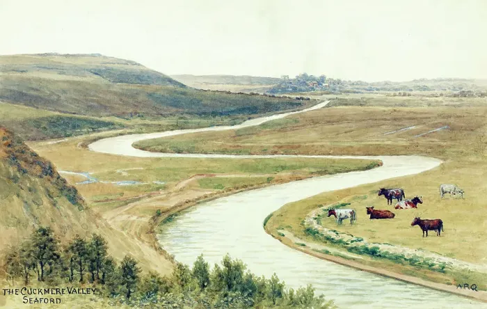 Framed Print : River Cuckmere, Cuckmere Valley, near Seaford, East Sussex Framed Print : River Cuckmere, Cuckmere Valley, near Seaford, East Sussex
