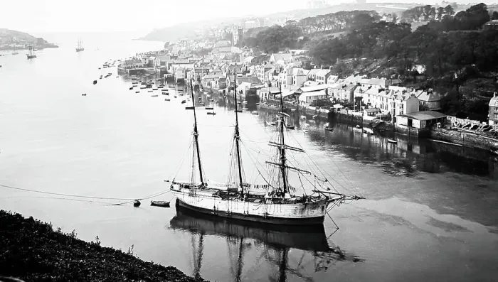 Framed Print : River Fowey, Cornwall, Victorian period Framed Print : River Fowey, Cornwall, Victorian period
