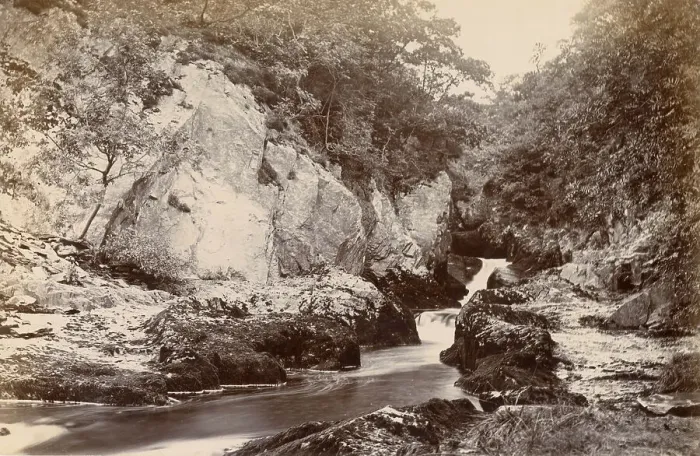 Framed Print : River Greta and rocks, Ingleton, North Yorkshire Date: 1889 Framed Print : River Greta and rocks, Ingleton, North Yorkshire Date: 1889