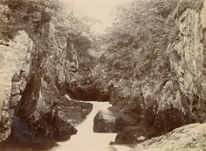Framed Print : River Greta and rocks, Ingleton, North Yorkshire Date: 1889 Framed Print : River Greta and rocks, Ingleton, North Yorkshire Date: 1889