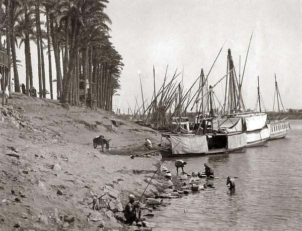 On the River Nile, Egypt, circa 1890