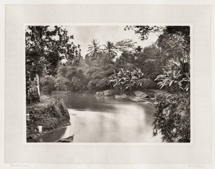 Framed Print : River scene, Java, Indonesia, Woodburytpe Framed Print : River scene, Java, Indonesia, Woodburytpe