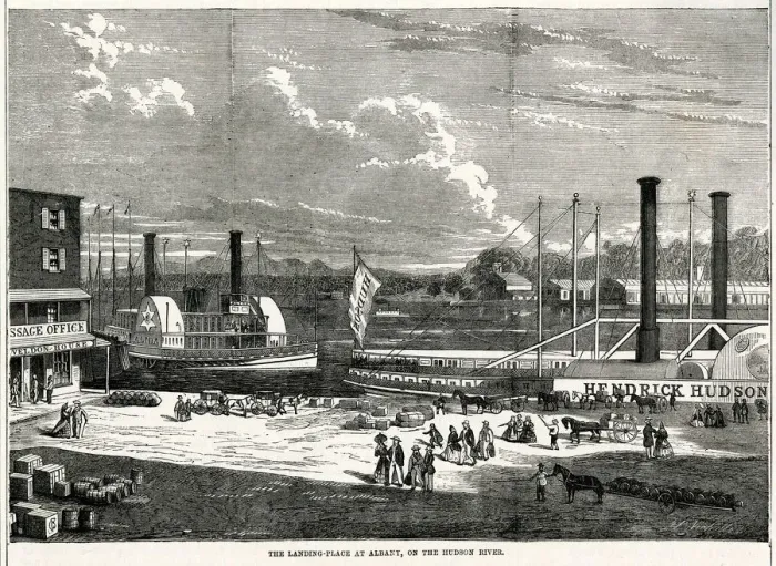 Framed Print : River Steamers Albany 1871 Framed Print : River Steamers Albany 1871