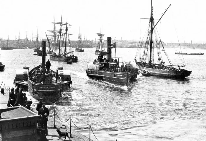Framed Print : River Thames Greenwich Pier London Victorian period Framed Print : River Thames Greenwich Pier London Victorian period