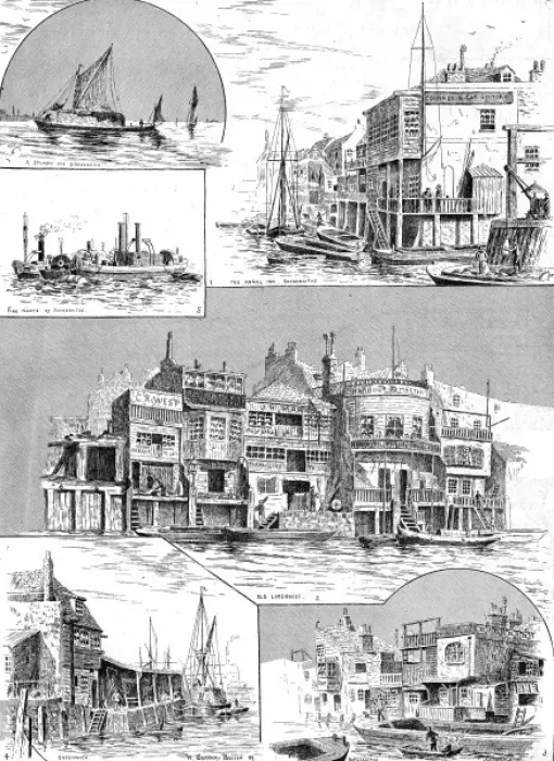 Framed Print : The River Thames in London, 1890 Framed Print : The River Thames in London, 1890