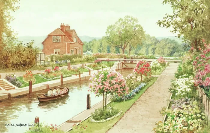 Framed Print : River Thames at Mapledurham Lock, Berkshire Framed Print : River Thames at Mapledurham Lock, Berkshire