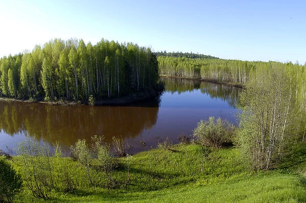 River Tura in North Ural Mountains - a typical