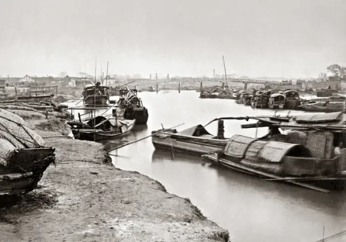 Framed Print : River view Canton (Guangzhou) China circa 1880s Framed Print : River view Canton (Guangzhou) China circa 1880s
