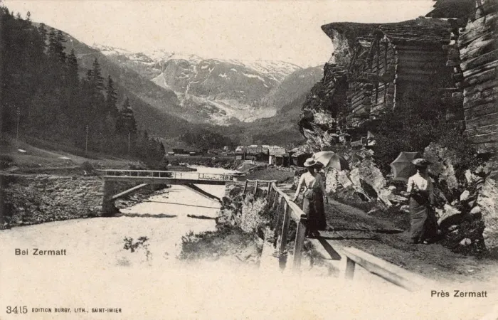 Framed Print : Riverside scene near Zermatt, Switzerland Framed Print : Riverside scene near Zermatt, Switzerland