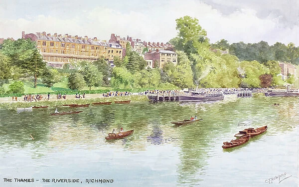 Riverside scene, Richmond-on-Thames, Surrey