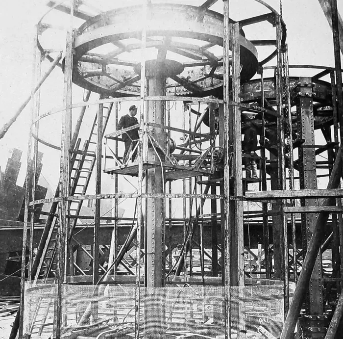 Framed Print : Riveting machine, Construction of the Forth Bridge Framed Print : Riveting machine, Construction of the Forth Bridge