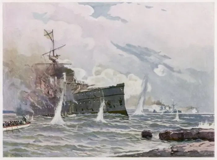 Framed Print : Rj War / Novik Sunk Framed Print : Rj War / Novik Sunk