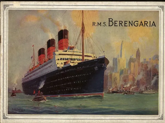 Framed Print : RMS Berengaria, cover design, promotional brochure Framed Print : RMS Berengaria, cover design, promotional brochure