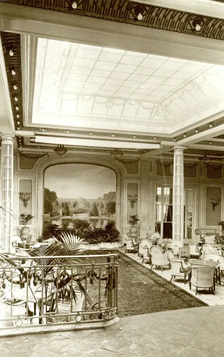 Framed Print : RMS Berengaria, Palm Court Framed Print : RMS Berengaria, Palm Court
