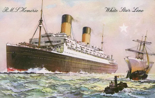 Carte Postale Timbre Annulaire White Star Line Rms Expédition Homeric Carte Postale Timbre Annulaire White Star Line Rms Expédition Homeric