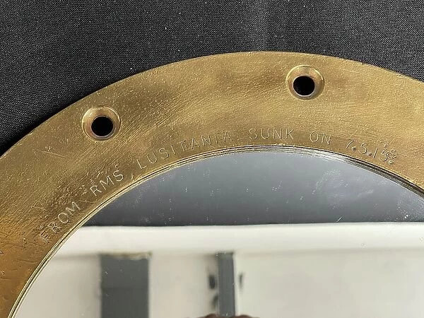 RMS Lusitania, brass porthole recovered from wreck