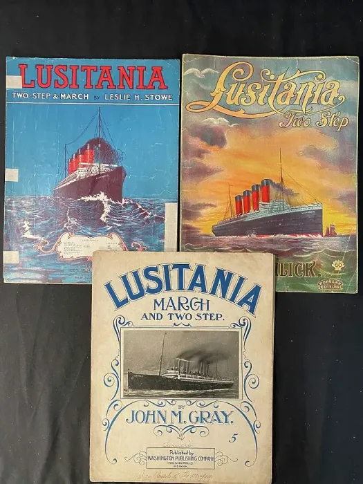 Framed Print : RMS Lusitania - three sheet music covers Framed Print : RMS Lusitania - three sheet music covers