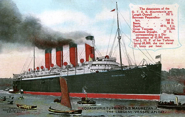 RMS Mauretania - Passenger liner of the Cunard White Star line