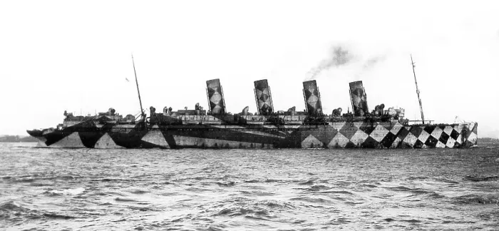 Framed Print : RMS Mauretania camouflaged during WW1 Framed Print : RMS Mauretania camouflaged during WW1