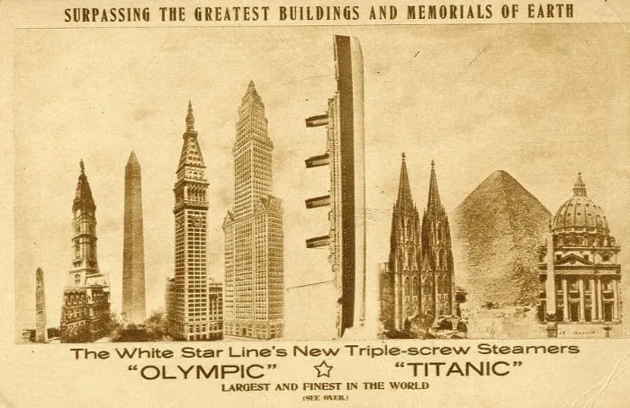 Framed Print : RMS Olympic andTitanic - compared to building heights Framed Print : RMS Olympic andTitanic - compared to building heights