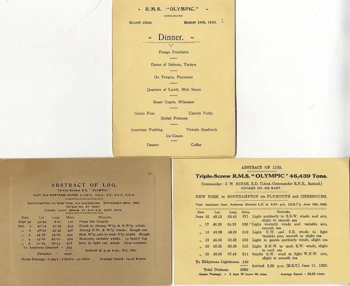 Framed Print : RMS Olympic - dinner menu, abstract of log cards Framed Print : RMS Olympic - dinner menu, abstract of log cards