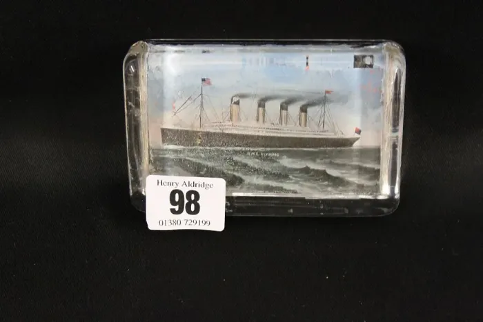 Framed Print : RMS Olympic - glass paperweight Framed Print : RMS Olympic - glass paperweight