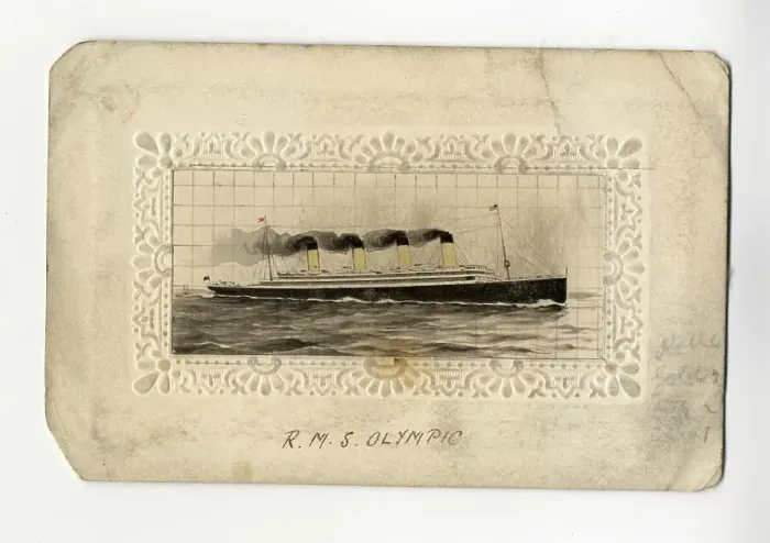 Framed Print : RMS Olympic - silk postcard Framed Print : RMS Olympic - silk postcard