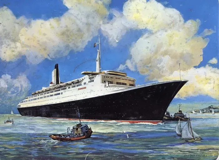 Framed Print : RMS Queen Elizabeth 2, Cunard liner Framed Print : RMS Queen Elizabeth 2, Cunard liner
