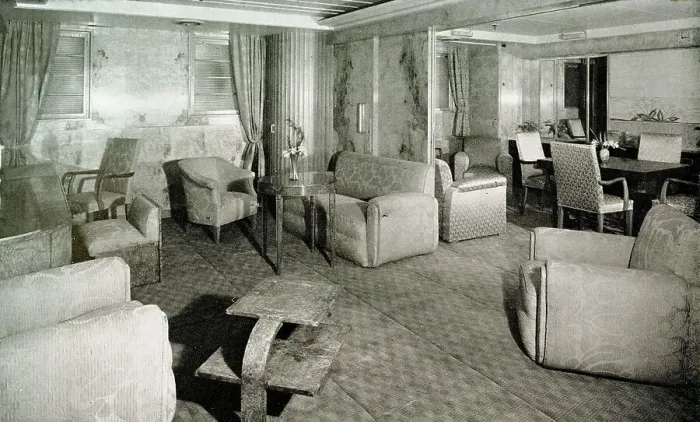 Framed Print : RMS Queen Mary, Cabin Sitting Room Framed Print : RMS Queen Mary, Cabin Sitting Room