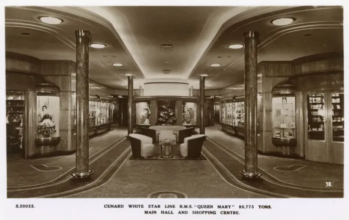 Framed Print : RMS Queen Mary, Cunard White Star Line, main hall Framed Print : RMS Queen Mary, Cunard White Star Line, main hall