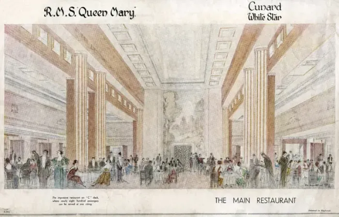 Framed Print : RMS Queen Mary - The Main Restaurant Framed Print : RMS Queen Mary - The Main Restaurant