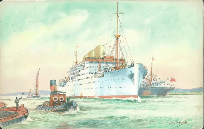 Framed Print : RMS Strathnaver on the Lower Thames Framed Print : RMS Strathnaver on the Lower Thames