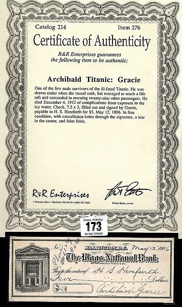 RMS Titanic - Archibald Gracie, passenger and survivor