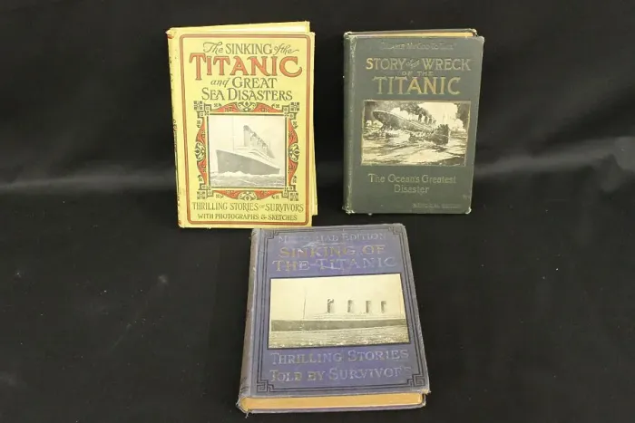 Framed Print : RMS Titanic - three books about the disaster Framed Print : RMS Titanic - three books about the disaster