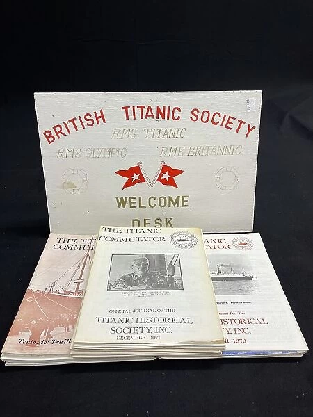 RMS Titanic, British Titanic Society, welcome desk sign