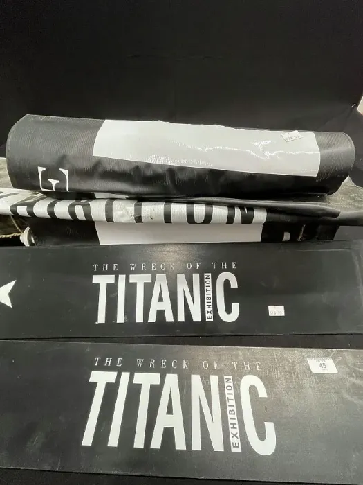 Framed Print : RMS Titanic, display signs, exhibition, National Maritime Mu Framed Print : RMS Titanic, display signs, exhibition, National Maritime Mu