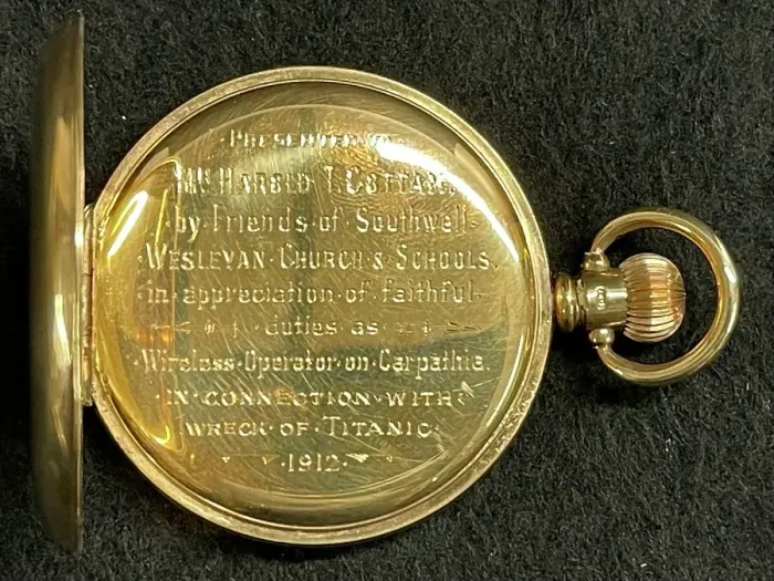 Framed Print : RMS Titanic, Harold Cottam Collection gold pocket watch) Framed Print : RMS Titanic, Harold Cottam Collection gold pocket watch)